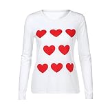 TWIFER Damen Valentinstag Liebe Langarm Sweatshirt Pullover Tops Bluse Shirt Tee