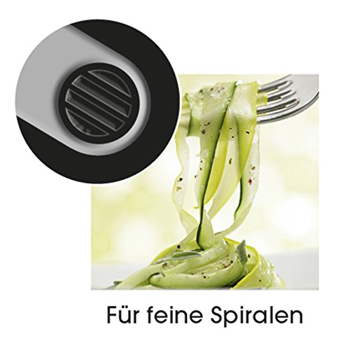 GOURMETmaxx 09873 Julienneschneider & Spiralschneider | Gemüse und Obst | Gemüse-Nudeln / Veggie Pasta (Zucchini, Spargel, Gurken, Möhren, Kartoffel) | Royal Schwarz | Edelstahl - 5