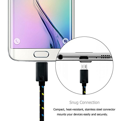 JUNGEN 2m Premium Micro USB auf USB Kabel mit Metallstecker Nylonmantel besonders strapazierfähig flexibles Lade- und Datenkabel mit vergoldeten Kontakten für Android, Samsung, HTC, und mehr (schwarz) - 9