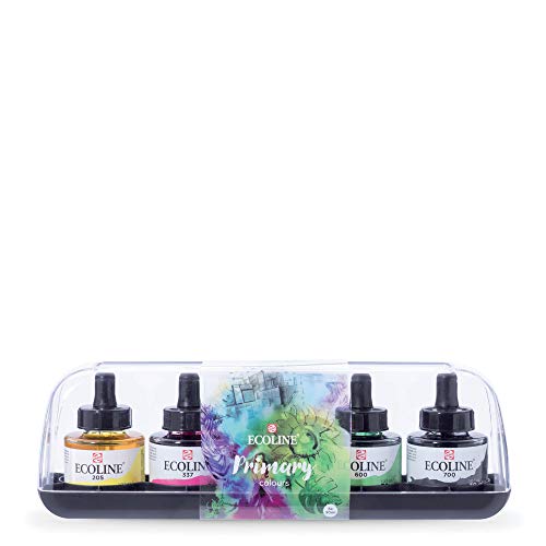 Royal Talens Ecoline Liquid Watercolor, 30ml Bottle, Set of 5 Colors (11259900)