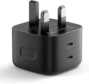 UGREEN 65W USB C Charger Plug 2-Port GaN Type C Fast Wall Power Adapter Compatible with Macbook Pro/Air, iPhone 14/13, iPad Air/Mini 6, Galaxy S22/S21, Pixel 6, Dell XPS, Asus Acer Laptop etc (Black)
