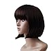 Bigood 18cm Neat bang Short Straight wigs irregular length Bob brown wigs 18cm