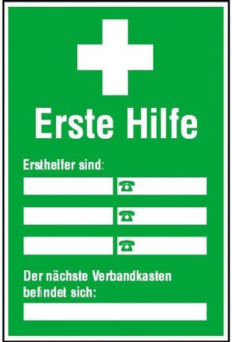 Aushang first aider list to Selbstbeschr. selbstkl.Folie, 20 x 30 CM