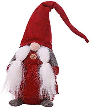 17 Inches Handmade Christmas Gnome Swedish Figurines Holiday Decoration Gifts,Standing Faceless Doll, Window Decoration,Christmas Tree Decor Ornaments Xmas Decor (Red)
