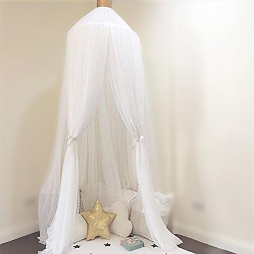 Yimii Bed Canopy Mosquito Net, Dome Netting Bed Curtains for Kids Baby Boy and Girls Playing Reading - White.