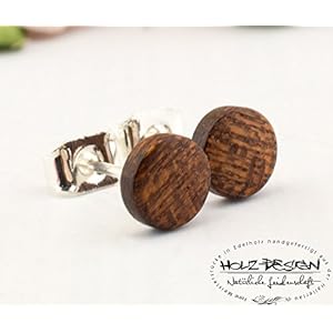 Ø6mm Holz Ohrstecker Ged. Mahagoni Mini Kleine Fake Plugs Ohrringe hölzerne Mini Ohrring kleine runde Holzohrstecker wooden earrings wood post studs