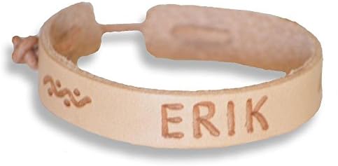 “Eric” Real Leather Bracelet Name Bracelet Size 15 – 22 cm Long (Adjustable) for Children and Adults