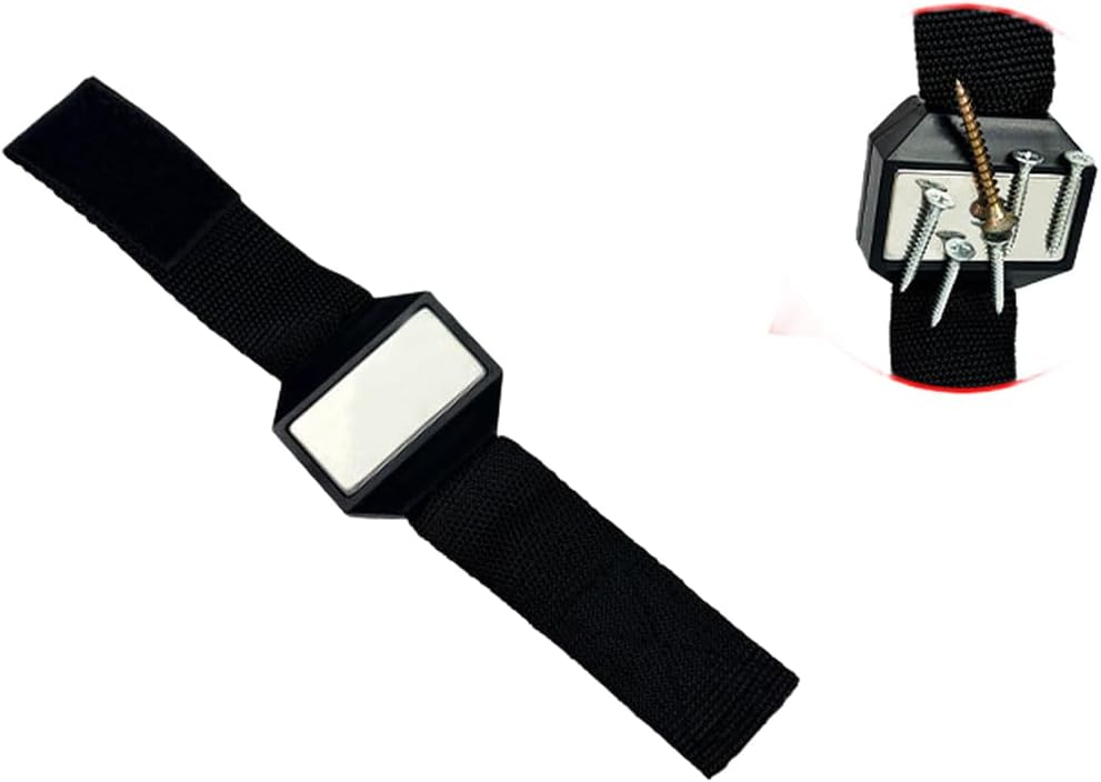 Soporte magnético de pulsera para brocas tornillos y pequeñas piezas ferrosas utilizadas con taladros con cable e inalámbricos (C)