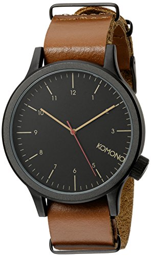 KOMONO Magnus Herren-Uhr, Watches/Uhren, braun (Black Cognac), Quarz, Analog, Lederarmband, KOM-W1901 KOMONO Magnus Herren-Uhr, Watches/Uhren, braun (Black Cognac), Quarz, Analog, Lederarmband, KOM-W1901