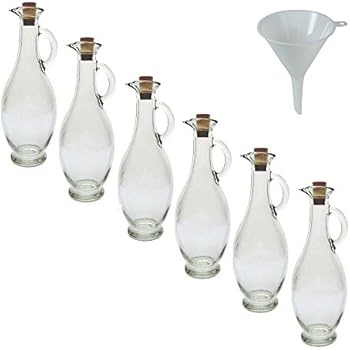 mikken 6 x grüne Glasflasche 500 ml Ölflasche mit Korken: Amazon.de
