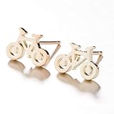 Material: Acero inoxidable GDSGDSEH Pendientes Biker Black Earrings Tiny Bike Aretes De La Bicicleta para Las Mujeres Amigo Regalos Pendientes De La Joyería del Oído