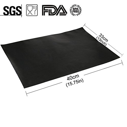 BBQ Grillmatte, ApoGo 3er Set Antihaftbeschichtung Grillmatte,Perfekt für Fleisch, Fisch und Gemüse 40×33 cm Perfekt für Gas – Kohle – E-Grill und Backofen geeignet FDA Zulassung - 6