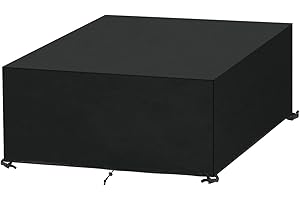 SanGlory pokrowiec do salonu ogrodowego prostokątny, wodoodporny pokrowiec na stół ogrodowy, przykrycie, do salonu, na zewnątrz, do ogrodu, na stół, ochrona mebli (poliester, 250 x 250 x 90 cm)