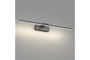 Klighten Lampa ścienna, oświetlenie sypialni, 18 W, lustro do makijażu, 104 diody LED, 60 cm, naturalna biel, dekoracyjne oświetlenie do lustra, sypialni, łazienki, salonu, czarne