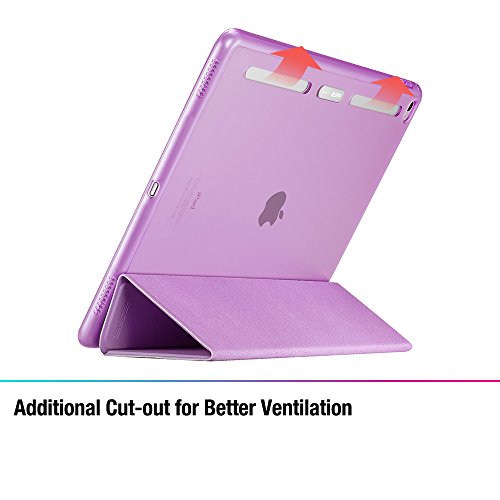 iPad Pro 12.9 (2015 Moell) Hülle, ESR® Auto Schlaf/Aufwachenen Funktion PU Ledertasche mit Translucent Rücken Abdeckung (Silikon Rahmen + Hart PC Zurück) mit Kühlloch Schutzhülle für iPad Pro 12.9 (Lila) - 7