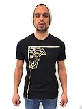Kurze Ärmel Versace Collection Männer T-Shirt Rundhals Baumwolle - Kurze Ärmel - Erhältlich in Schwarz, Weiß und Blau mit Goldener Verzierung - 100% Italienischer Stil (Schwarz, S)