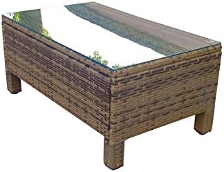 Morocco Rattan Rectangular Coffee Table in Light Brown