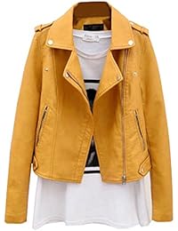 Chaquetas Imitacion Cuero Moto Cazadoras Imitacion Piel Biker Abrigos Para Mujer