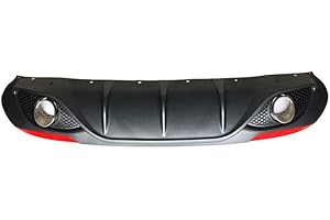 AniFM Diffusore Posteriore Nero Spoiler per paraurti in PP/Fibra di Carbonio per Alfa Romeo Giulia Berlina 4 Porte 2016 2017,con Riflettori