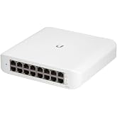 Ubiquiti UniFi anahtarı (USW-Lite-16-PoE, 16 Gigabit Ethernet bağlantı noktası, 8 bağlantı noktası PoE+, duvara monte)