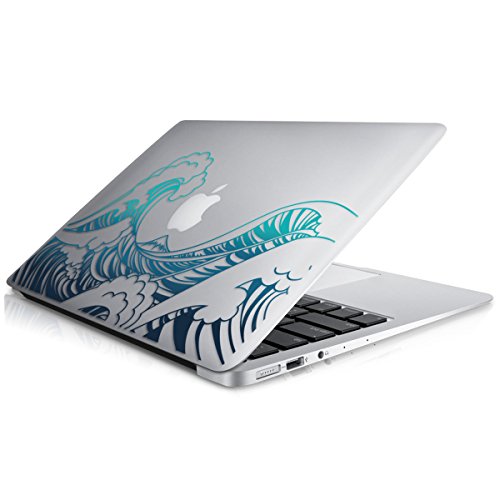 kwmobile Aufkleber Sticker für Apple MacBook Air 13″ (ab Mitte 2011) Skin Folie Voderseite Decal Wellen Design - 4