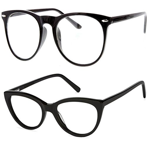 Selfy Cateye Combo of Round Wayfarer Spectacle Eye Frame Reading Eyeglasses Sunglasses for Women Mens Boys Girls (clear-cateye-selfy-cmbo-002) Black Clear Cateye Wayfarer Cateye RS.330 (89.00% Off) - Amazon