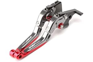 YP YuanPei Leviers d'embrayage de frein repliables Pour YZFR125 YZF R125 2008-2011 Leviers extensibles en aluminium Accessoires moto(Titane+rouge