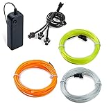 Neonglühender, blinkender Elektrolumineszenzdrahteffekt ist besser als normales Seillicht und Neonglas. Das EL-Kabel ist hell und viel energiesparender als normale Lichter. Keine Wärmestrahlung oder Umweltverschmutzung.