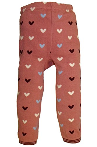 Baby and Toddler Wooly leggings by Dotty Fish girls Pink Hearts - 95cm/24+ months