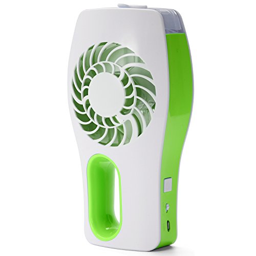 Juboury tragbarer USB Ventilator mit Luftbefeuchter. Super Kühlwirkung für Unterwegs, Zuhause und im Büro (Grün) - 5