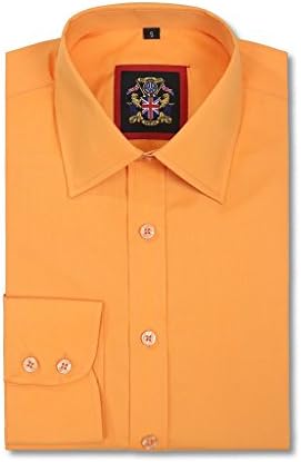 Plain Long Sleeve Mens Shirts,14 Classic Colours Regular Fit,Single &amp; Double Cuffs,Sizes 14 - 22 &amp; 10 Bright Colours in Tapered Fit, S - XXXL,For Work,Office,Wedding &amp; Leisure.Janeo British Apparel