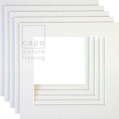Pack of 10 Picture Mounts, 9 x 9 to fit 7 x 7, Bright White