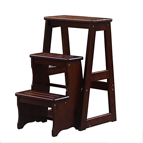 Preisvergleich Produktbild LQQFF Massivholz-Klapptreppenstuhl, Heim-Multifunktions-Leiter Hocker, Aufstieg Leiter Hocker, Racks, Blumenregale. -Mehrfunktionsstuhl (Farbe : C)