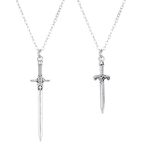 PROESS 925 argento sterling pugnale coltello collana spade medievali ciondolo collana Evil Eye gioielli regalo per donne ragazze ragazzi uomini, Argento sterling