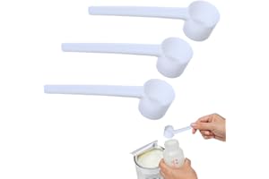 XPEX 3 Cucharas Medidoras de Plástico de 5 g, para Proteínas y Café en Polvo (Blanca)