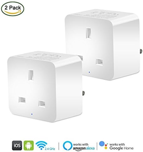 Mini Wifi Smart Plug Socket, Beatife Smart Switch Power Outlet Timing Function, Compatible with Amazon Echo Google Assistant by Voice Control, No Hub Required, Control Your Devices from Anywhere(2 Pack)
