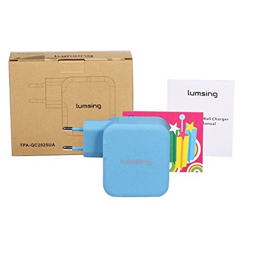 Lumsing Schnellladegerät 4-Port USB Wandladegerät, Wall Charger mit 3 Smart Ports und 1 Quick-Charging Port für iPhone, Samsung, HTC, Nokia iPad, iPod, Nexus usw. – Blau - 9