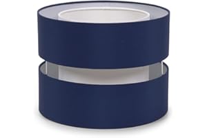 VALUELIGHTS Small Easy Fit Ceiling Light Shade 2 Tier Pendant Drum Lampshade for Living Room Bedroom Hallway - Navy Blue - LED Bulb Included