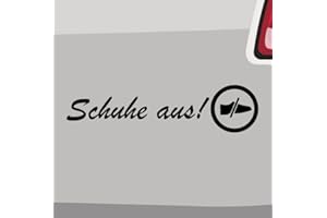 GENERISCH Schuhe aus! Aufkleber -6 Größen 21 Farben- Spruch Keine Schuhe Barfuß Hausschuhe