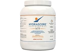 Hydrascore N°9 - Thé Pêche Pot 800 g - Boisson Isotonique Energétique pour Sportifs - Running, Vélo, Trail, Triathlon - Poudre Énergisante & Hydratante - Électrolytes Hydratation & BCAA - H1021