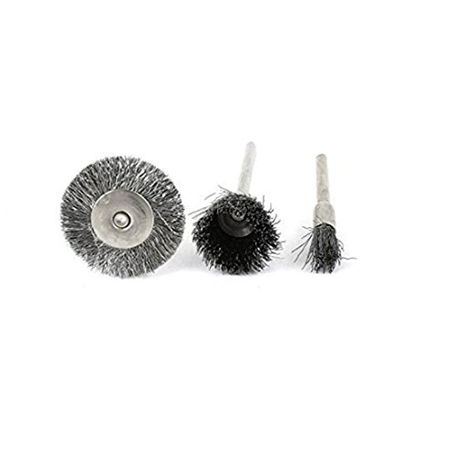 SHINA 45 tlg Edelstahl Drahtbürsten Draht Bürstensatz Dremel Proxxon Polier Set Stahl Bürsten Polierscheiben Scheibenbürste Rundbürste Schaftaufnahme Ø 3,17 mm - 4