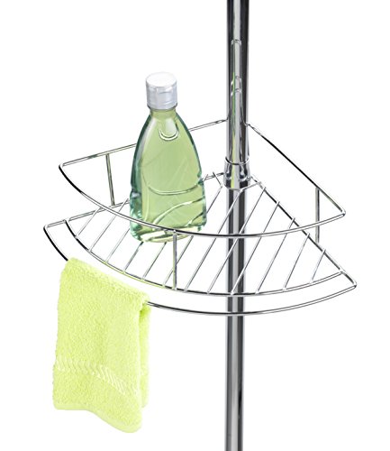 WENKO 21803100 Teleskop-Eckregal Dolcedo – Edelstahl rostfrei, 31 x 65-275 x 23 cm, Glänzend - 3