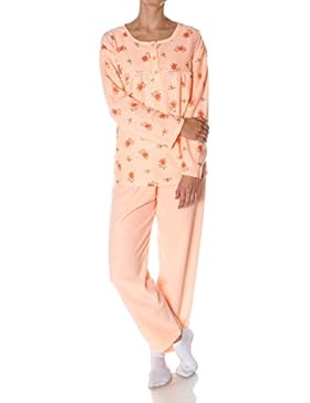 Damen Pyjama Hausanzug Schlafanzug Set Langarm 2 Tlg 21696