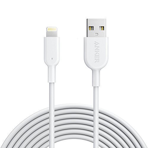 Anker PowerLine II 3m iPhone Ladekabel Lightning Kabel, MFi-Zertifiziert für iPhone 7 / 7 Plus / 6 / 6 Plus / 5S / 5 (Weiß)