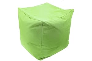 Artistic Fashionista* New Waterproof Square Cube Bean Bag Indoor Outdoor Garden Footstool Rest Seat Pouffe Ottoman Beanbag 40x40x40 cm (Light Green)