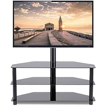 RFIVER Supporto TV da Pavimento Girevole Porta TV Stand per Schermi 32 a 55 pollici 2 Ripiani ...