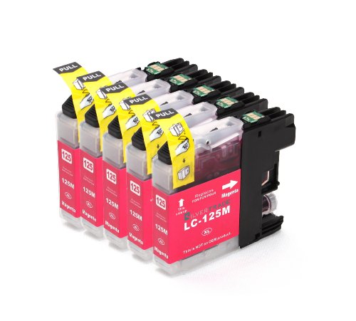Multipack – 5x magenta Druckerpatronen (LC-125 M) kompatibel zu BROTHER mit CHIP für Brother MFC-J4110 DW MFC-J4410 DW MFC-J4510 DW MFC-J4610 DW MFC-J4710 DW