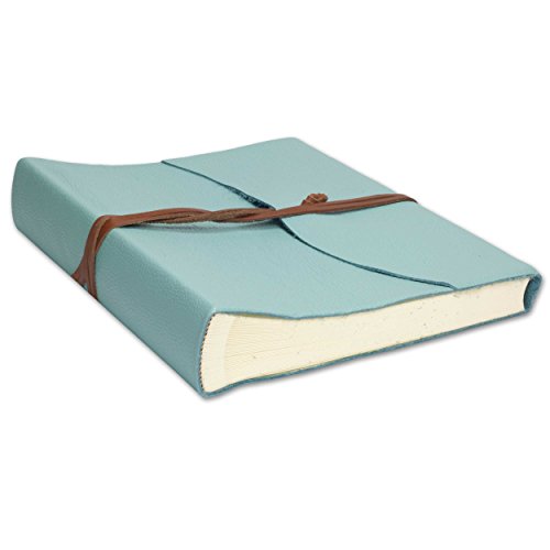 Capri Fotoalbum Leder, Handgearbeitet in klassischem italienischem Stil, Geschenkschachtel inklusive, A4 (23×30 cm) Aqua - 3