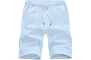 JMIERR Pantalones Cortos Hombre Verano Shorts Casual Línea Algodón Bermudas con Bolsillos