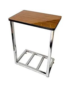 SOMRAJ Single Inverter Stand/Trolley for Office Home, Suitable for Every Type of Single Inverter Battery Batteries ups Made of Stainless Steel with Wooden Shelf on top